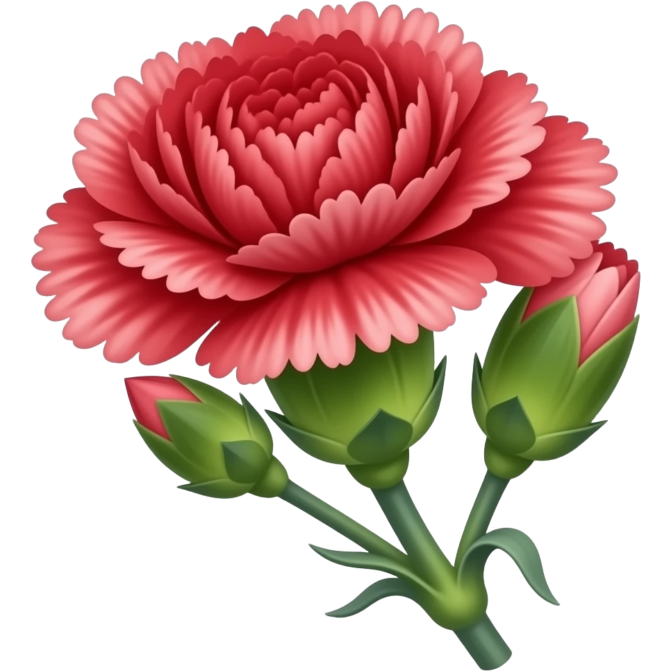 Красно коричневая гвоздика стебельком emoji