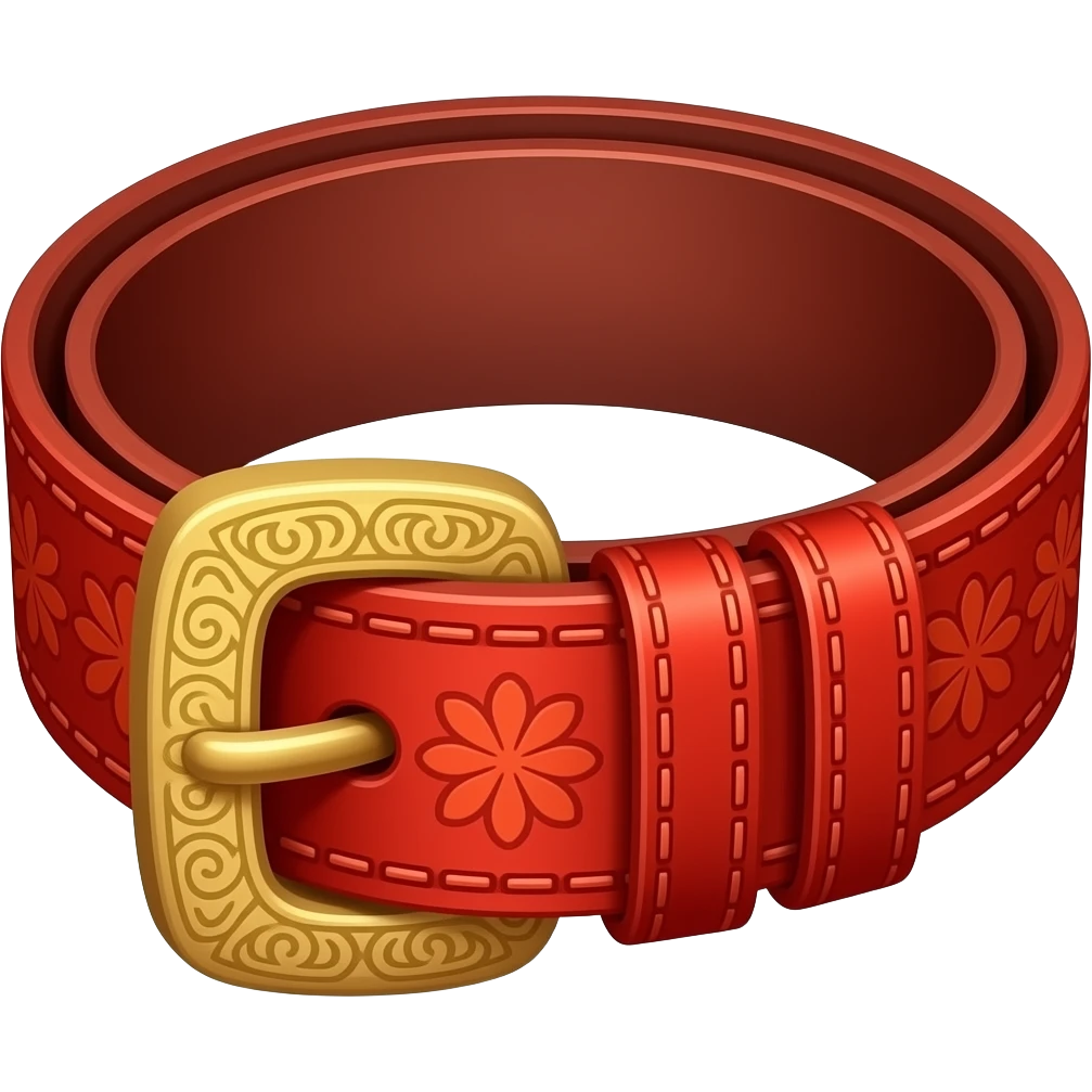 vibrant red belt with stylish design emoji
