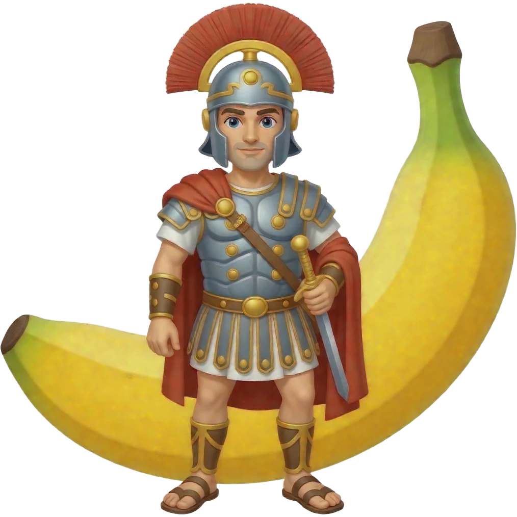 banana  is wearing ancient rome clothes emoji