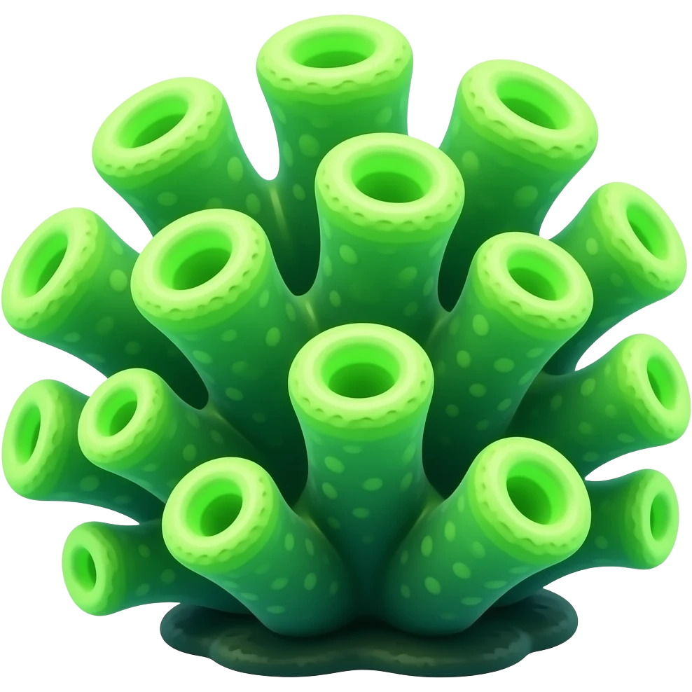 fluorescent toxic exotic green colorful tropical coral emoji