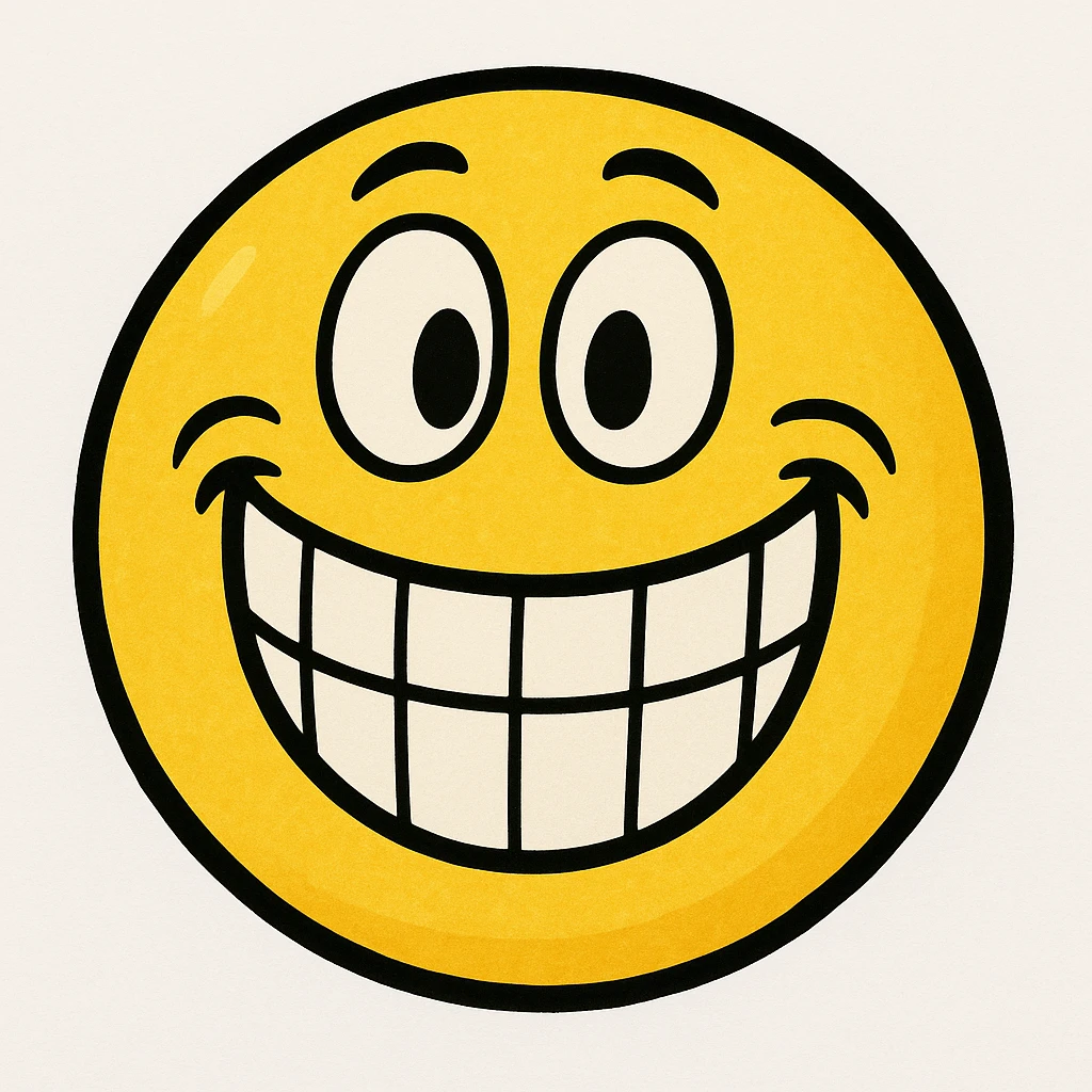 yellow face with big grin emoji