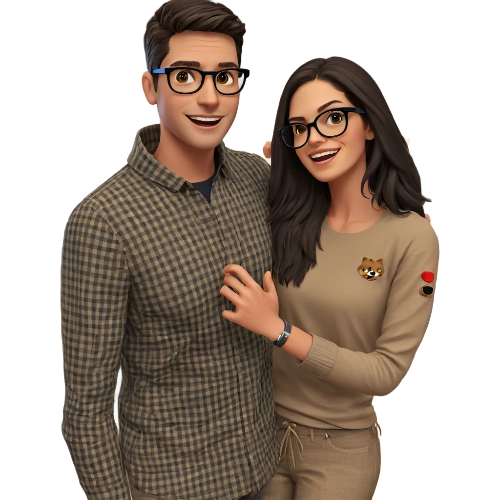 playful duo with style emoji