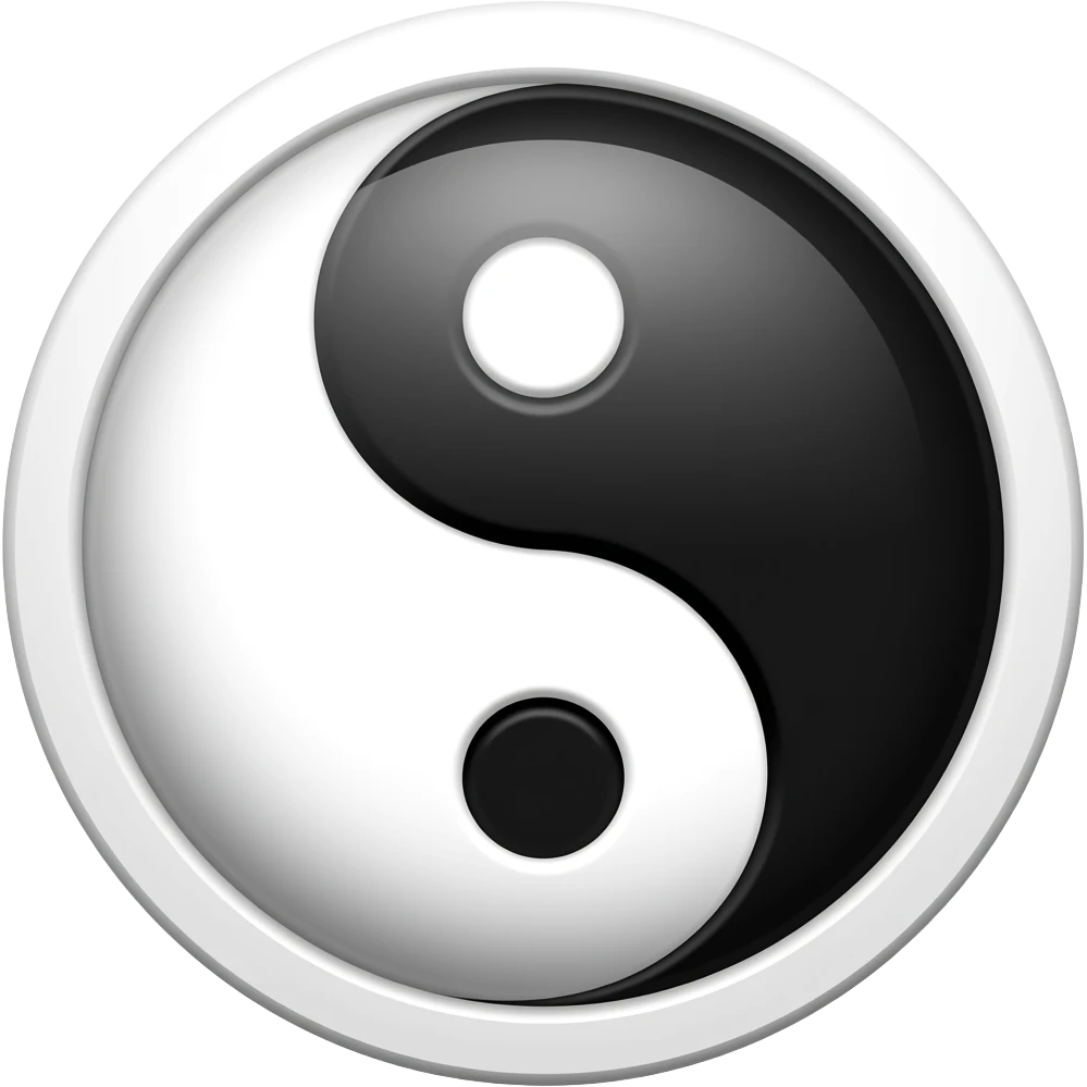 Черное и белое, хорошее и плохое изобрази в одном эмоджи emoji