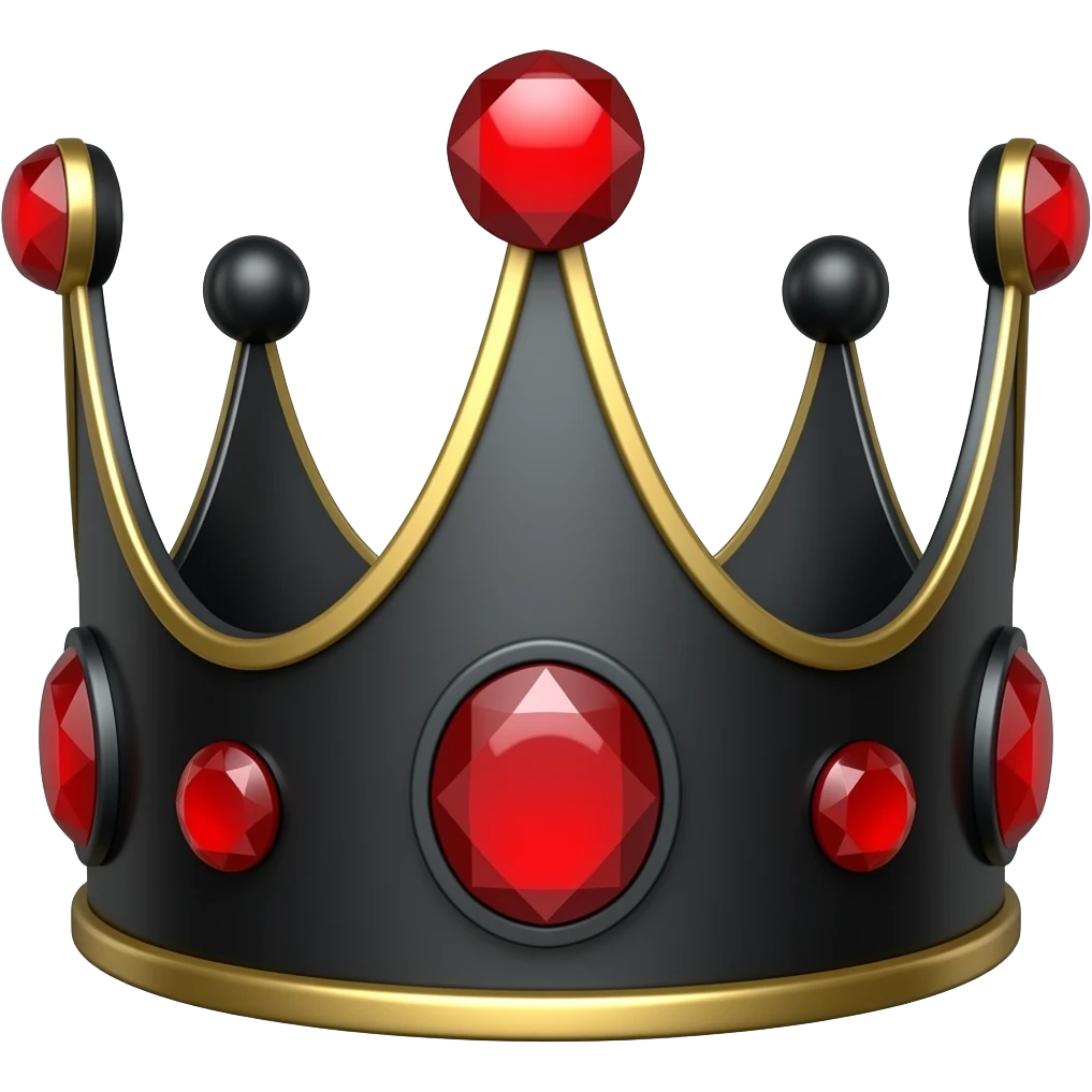 black crown with red gems emoji