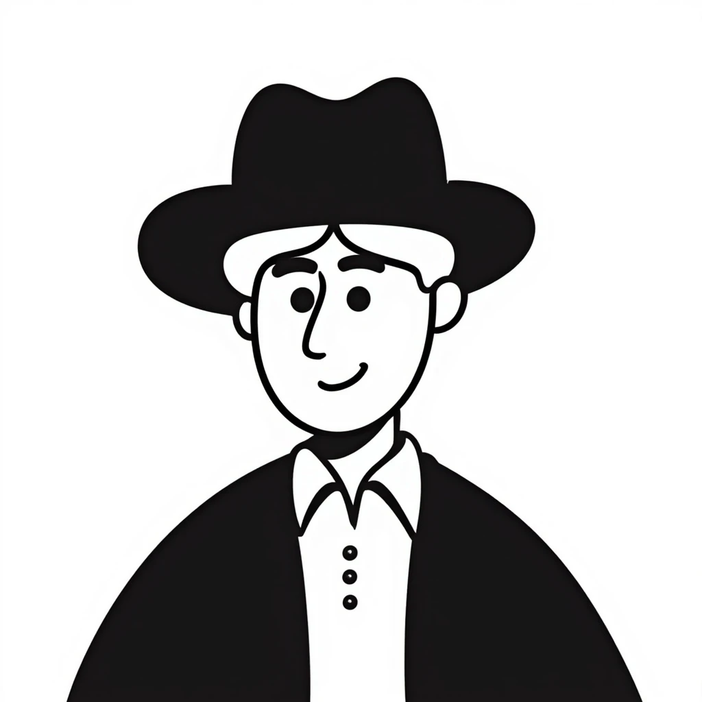 Man with white hair parted in the middle, black in color, shoulder-length, smiling, wearing a white shirt and a black jacket emoji