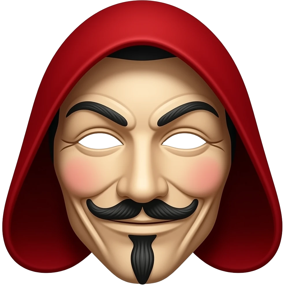 Money heist mask but without a person more of a silhouette emoji