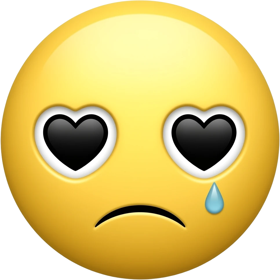 🥹, but heart eyes, and frown, yellow emoji