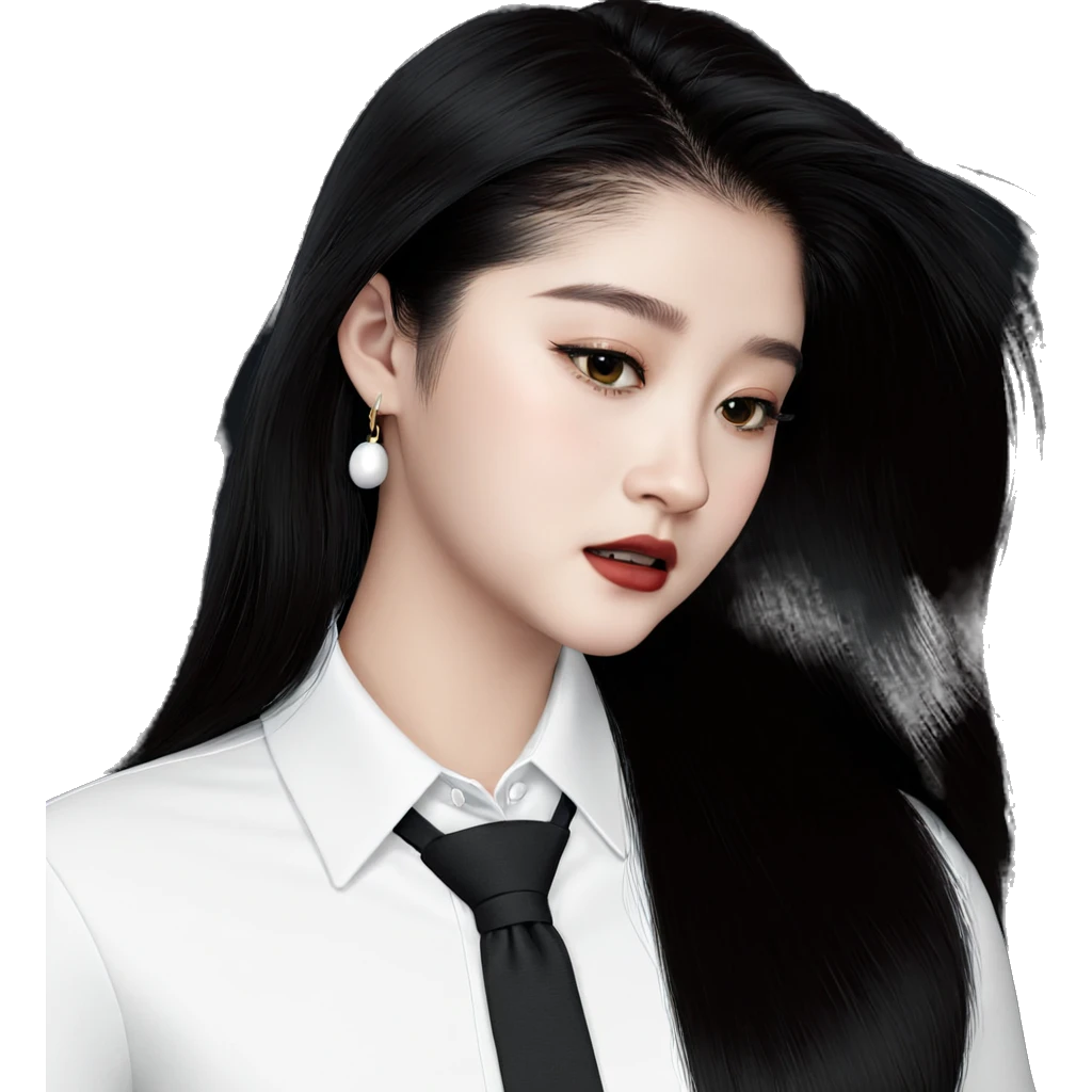 elegant girl in collared shirt emoji