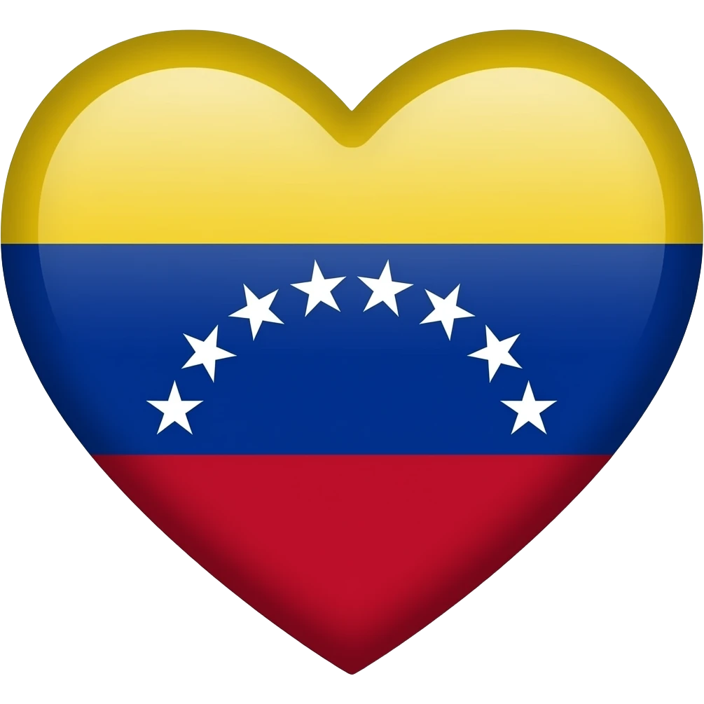 Corazones con los colores de venezolano emoji