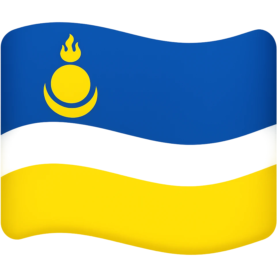 Republic of Buryatia's flag, emoji style, with the same colors as the reference image emoji