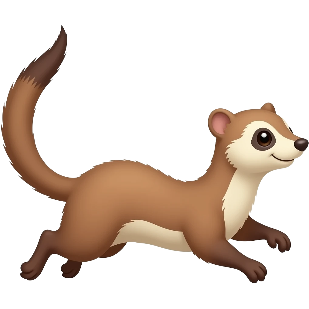 Cartoon Weasel running emoji