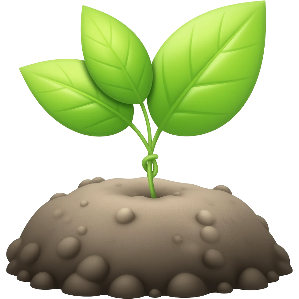 A small sprout growing out of earth emoji