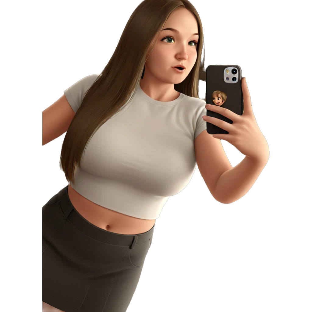 girl taking selfie indoors emoji