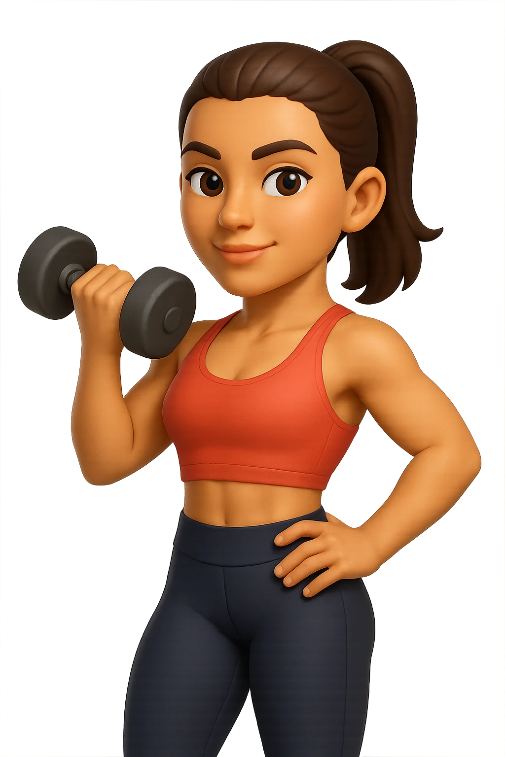 emoji 3d stile iphone che rappresenta una personal trainer donna 3d emoji