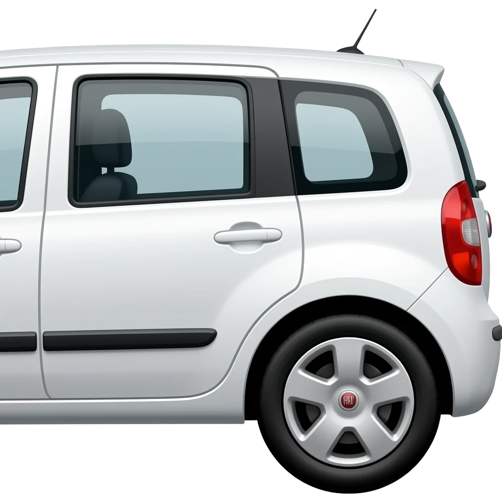 Fiat panda blanche, 2010, de côté emoji