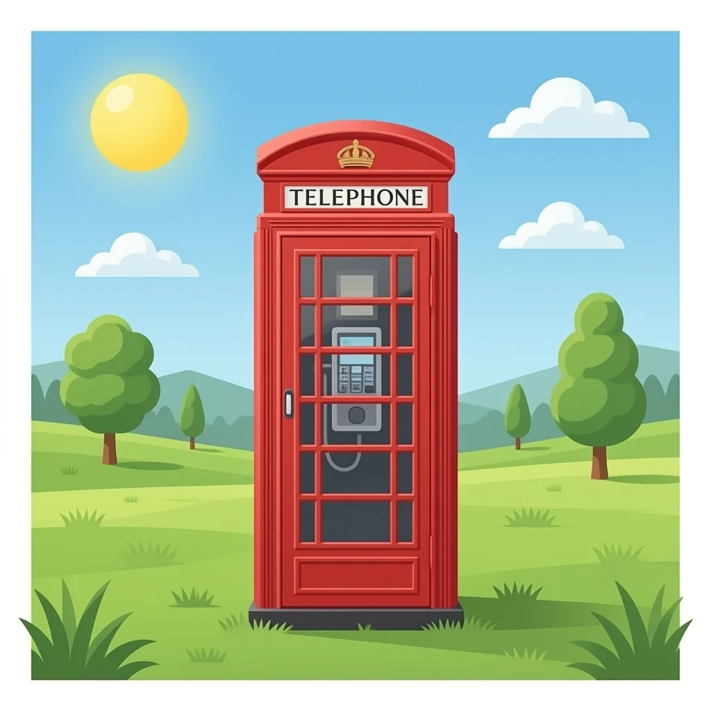 Telephone booth with background emoji