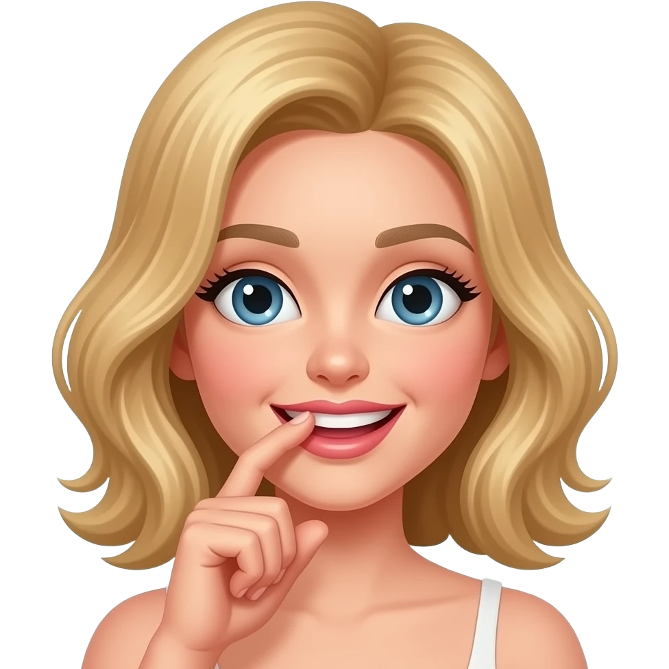 Biting finger flirting emoji emoji