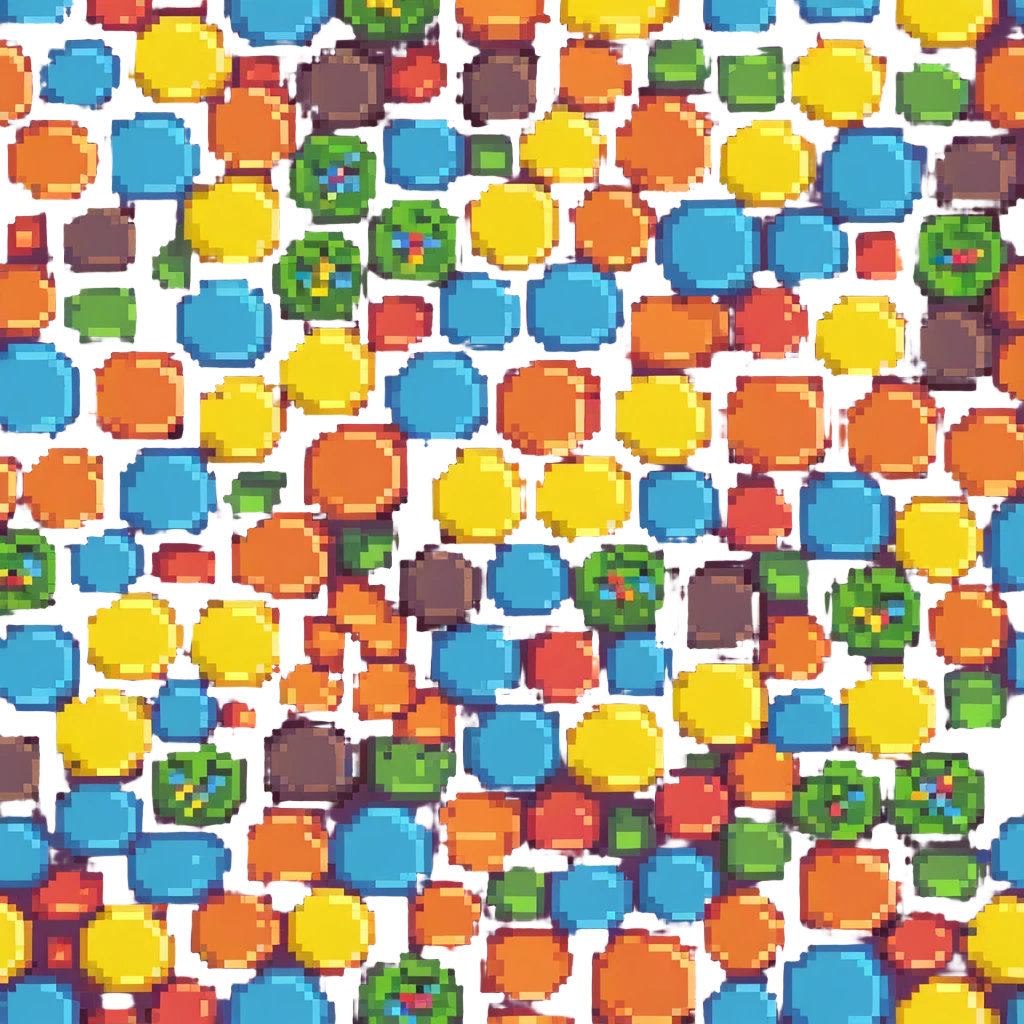 colorful vibrant round bumpy candy cluster, nerds gummy cluster emoji