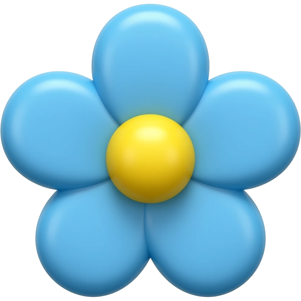 florzinha azul prendedor emoji