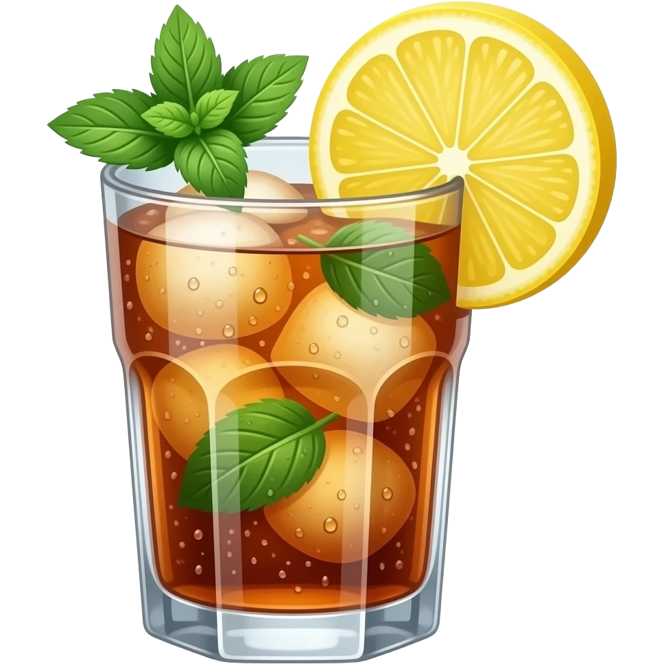 iced tea with mint and lemon emoji