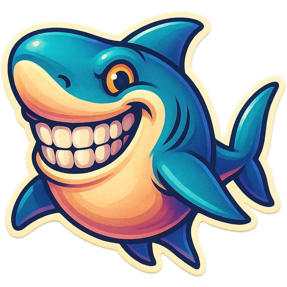 A SHARK WITH A GRIN. emoji