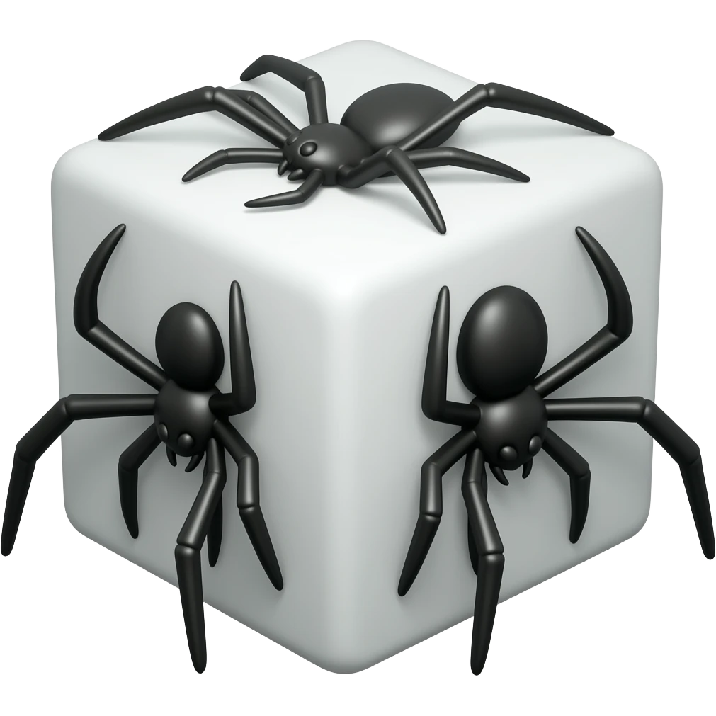 A cube with spider legs emoji