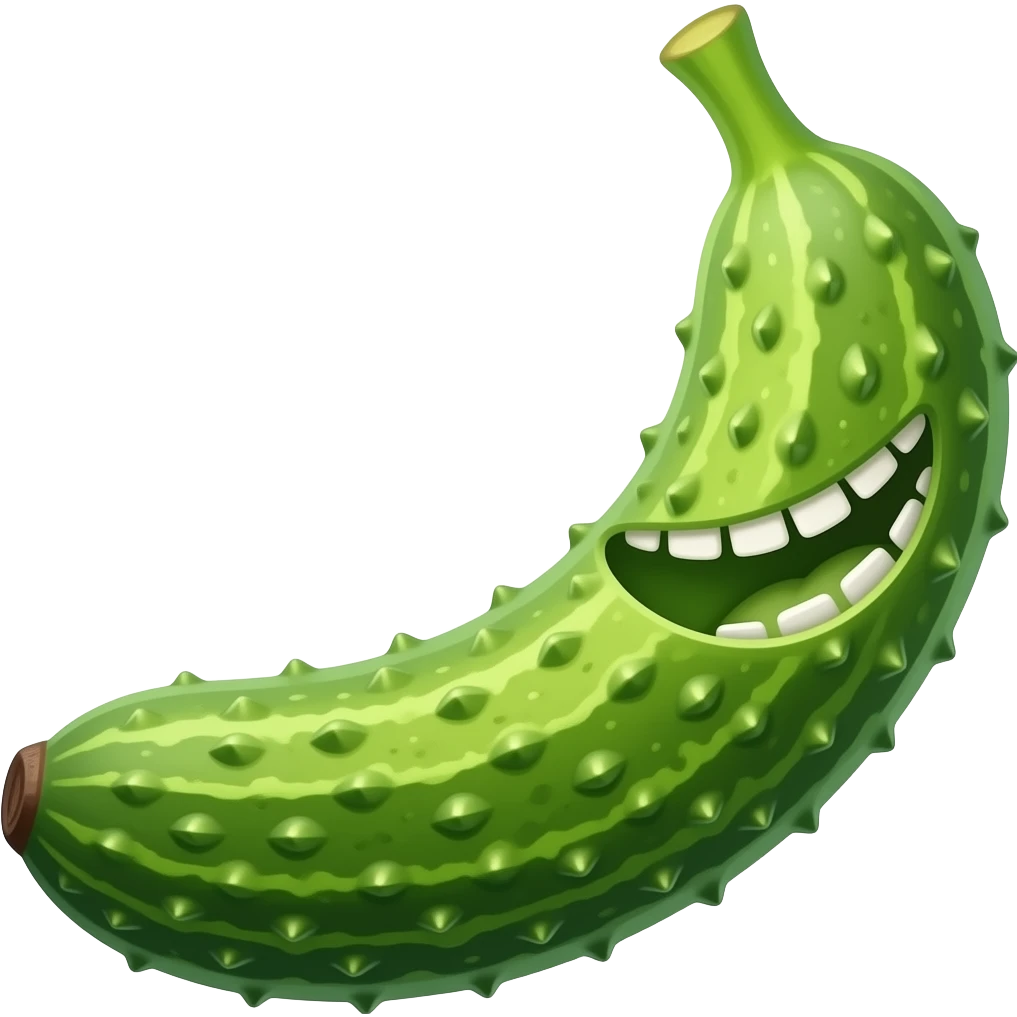 toothy funny prickly cucumber-banana emoji