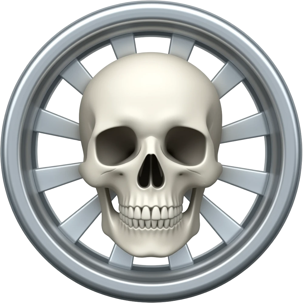 Skull in a wheel emoji