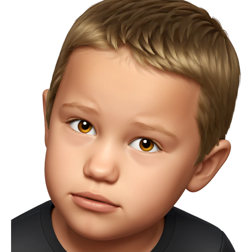 realistic male portrait brown hair emoji