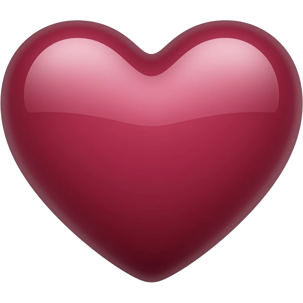 Burgundy plain heart emoji