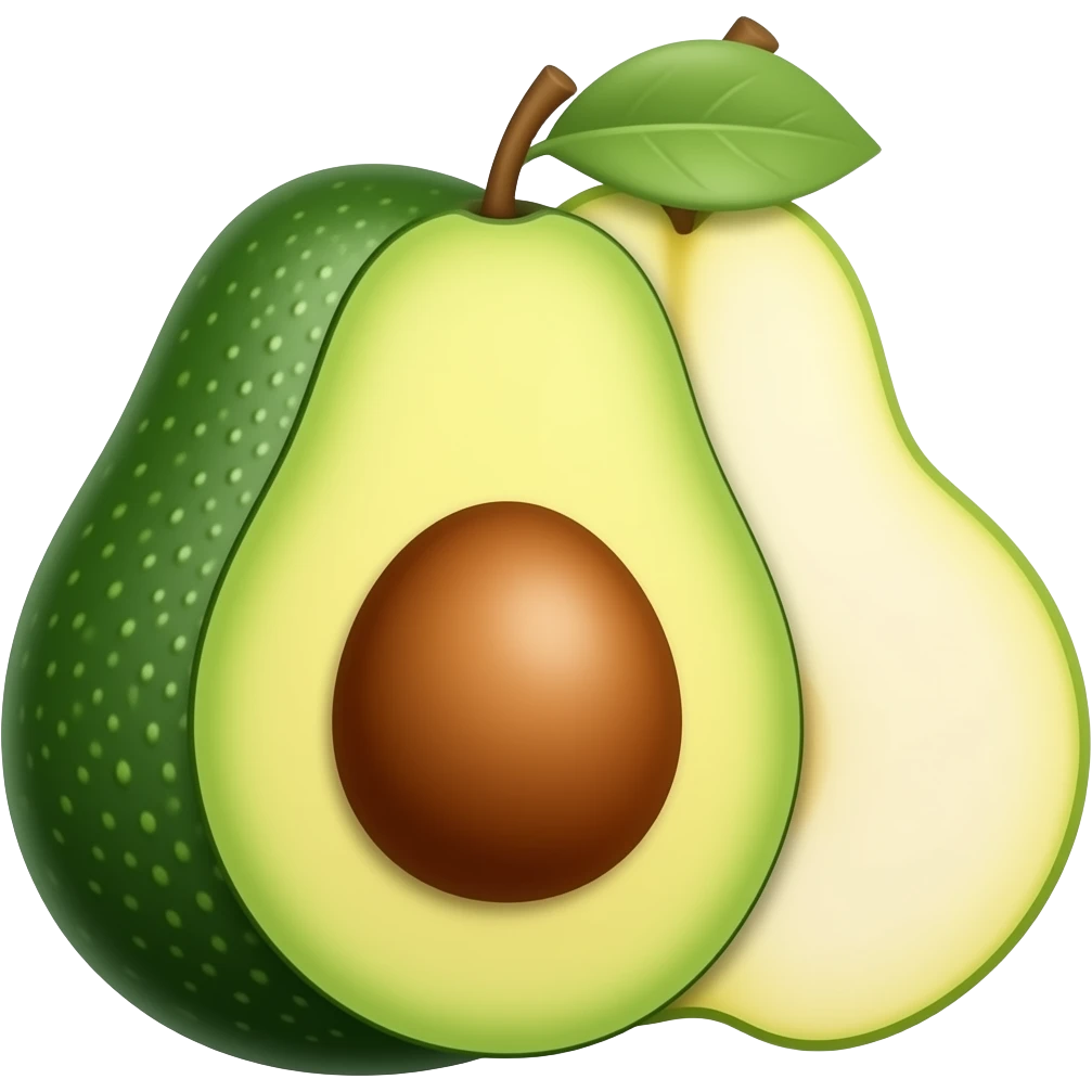 Green avocado and pear combine emoji