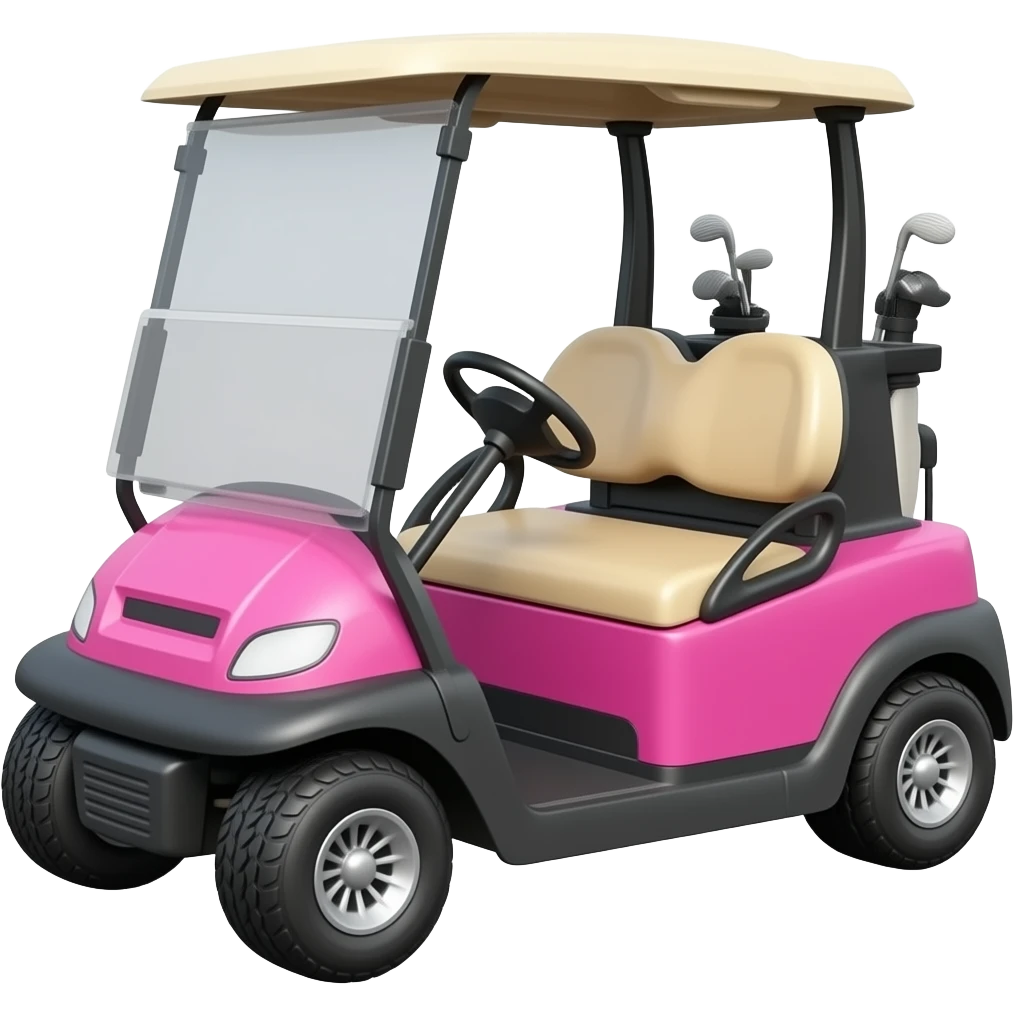 pink girly golfcart emoji