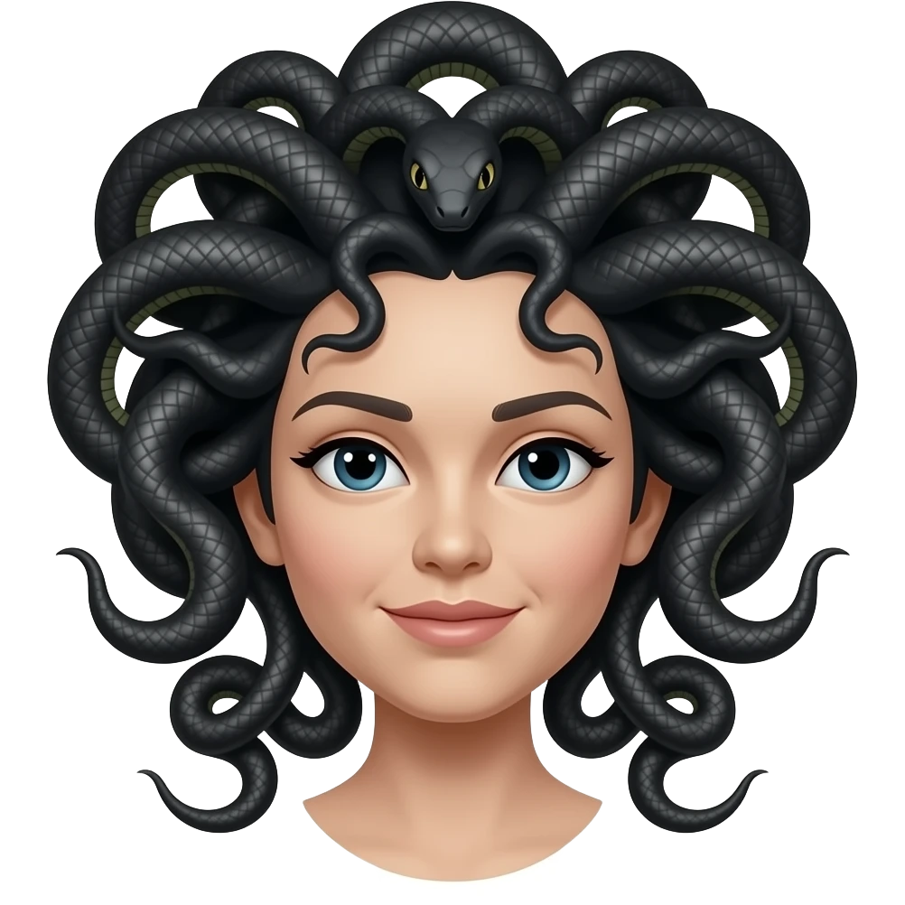Medusa with black snake emoji