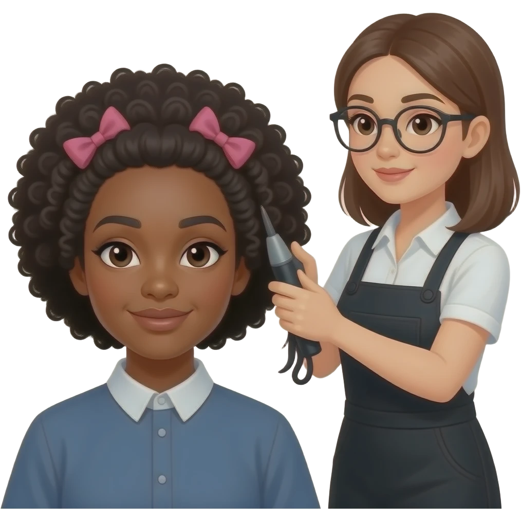 black woman getting her hair done emoji