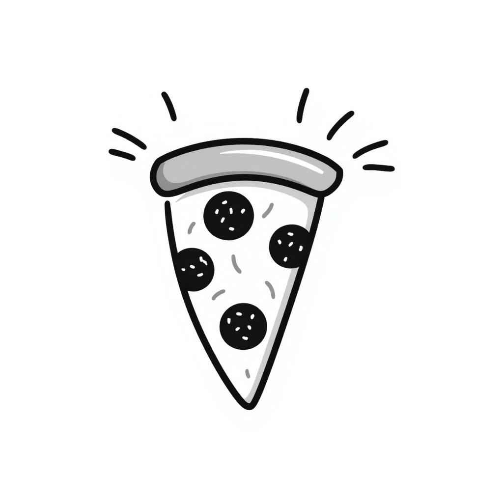 pizza slice hand drawn doodle style emoji