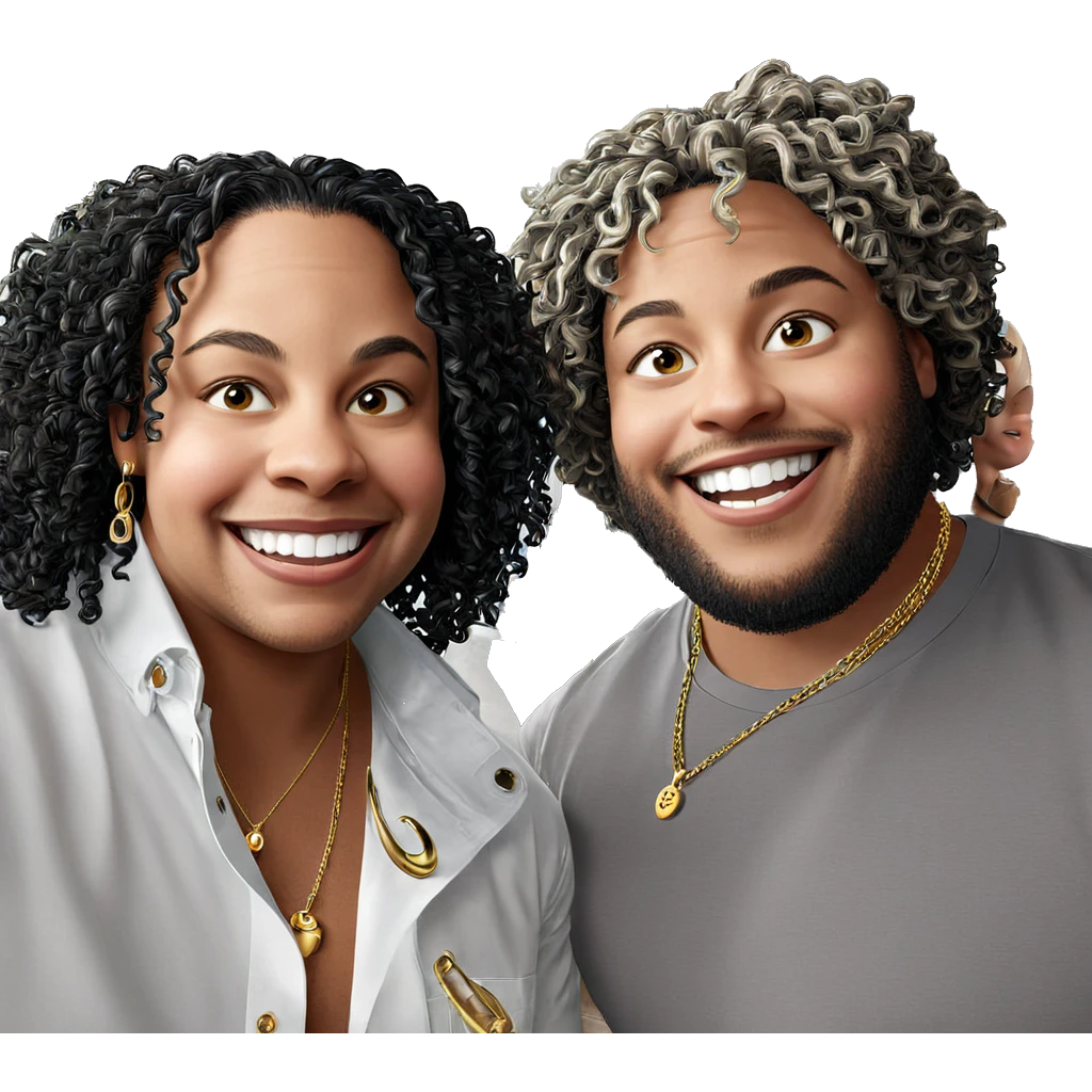 happy boys with jewelry emoji