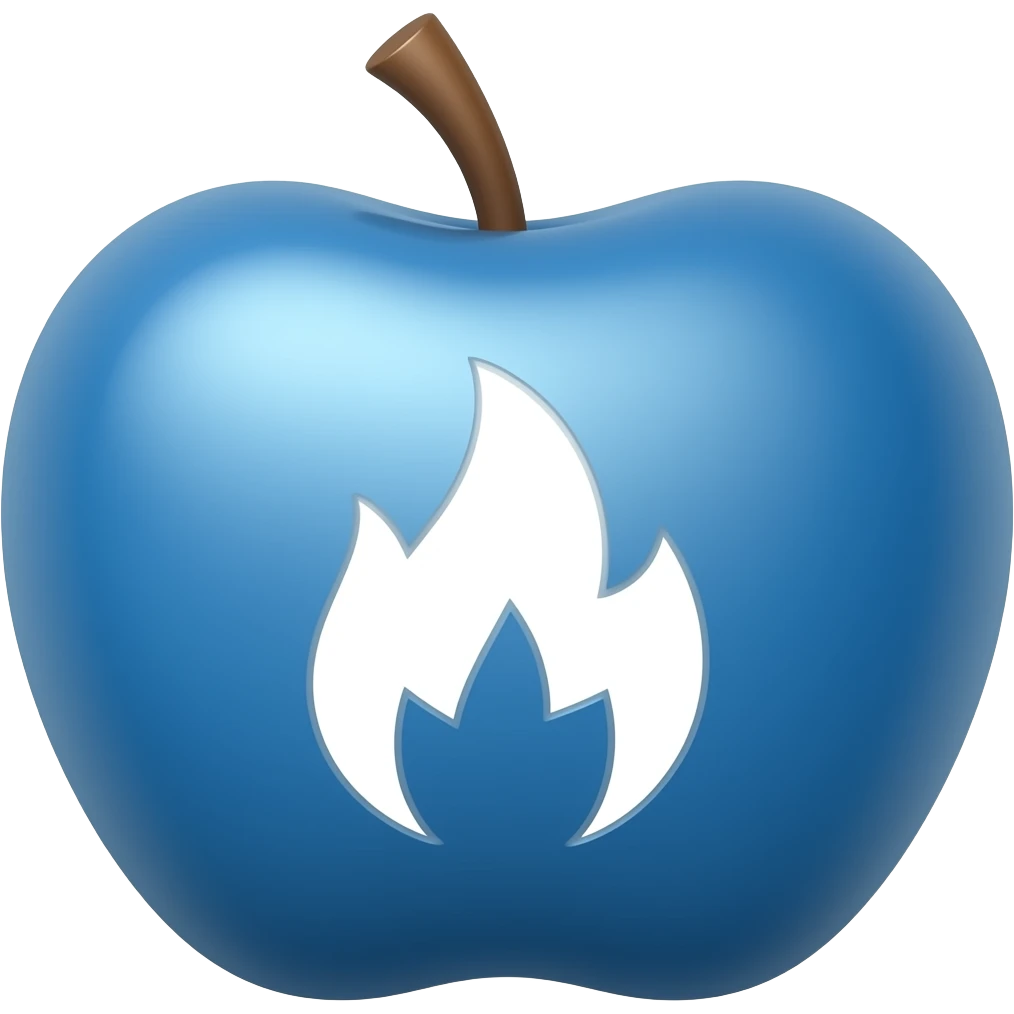 Just like the normal apple fire emoji but blue emoji