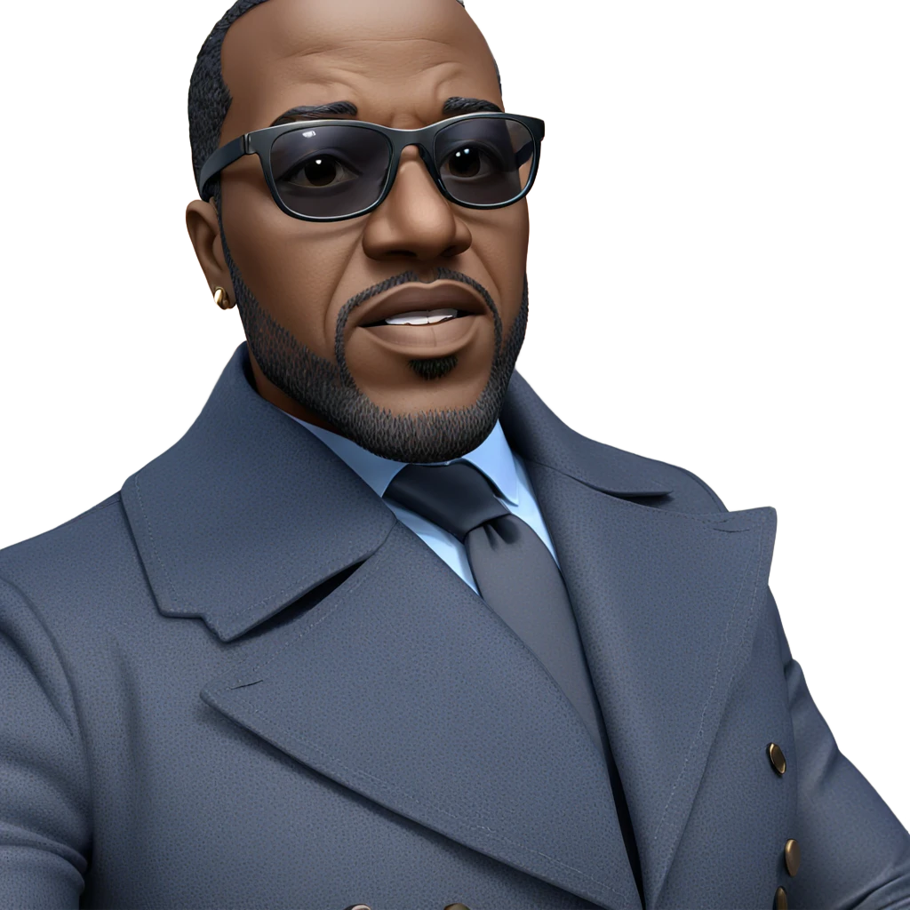 stylish dark-skinned man portrait emoji