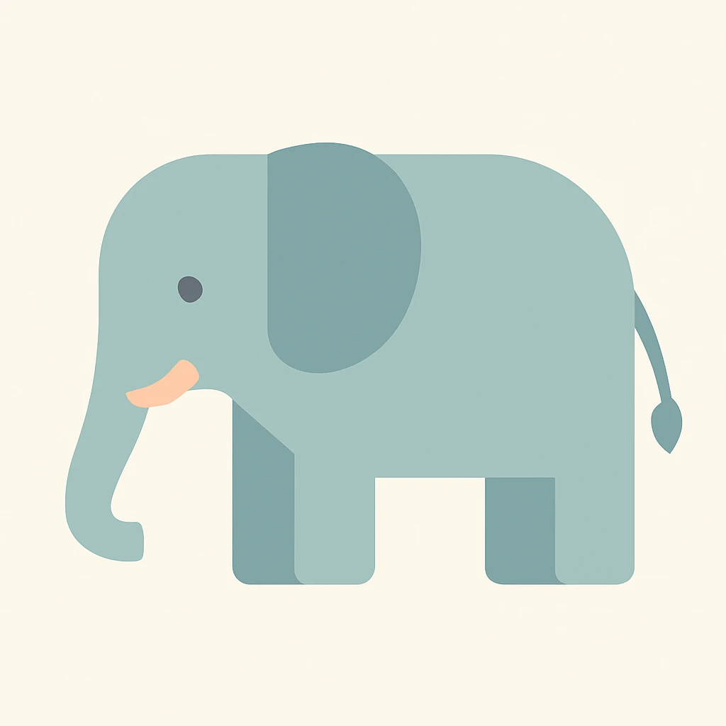 flat design style elephant emoji