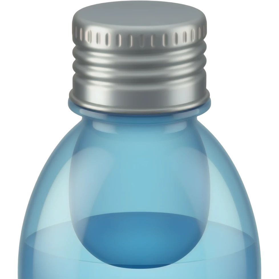 Make a blue water bottle with a metal coulor cap emoji