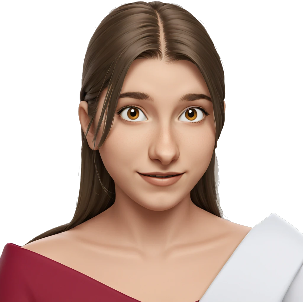 smiling girl with long hair emoji