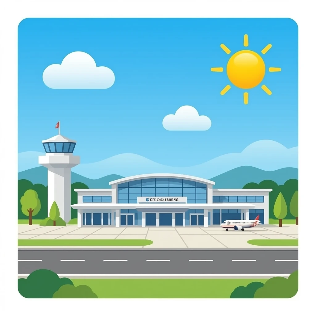 medium airport terminal with ATC emoji