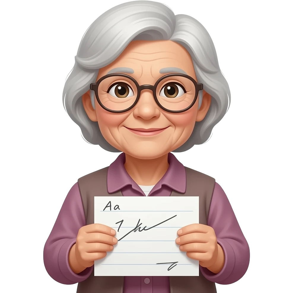 old grandma Holding Note emoji