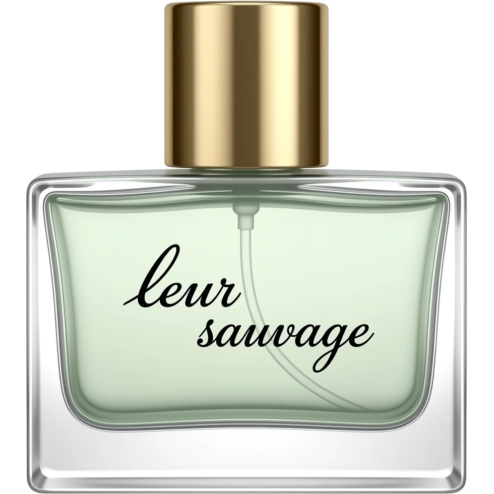Ecrit sur la bouteille de parfum lueur sauvage emoji