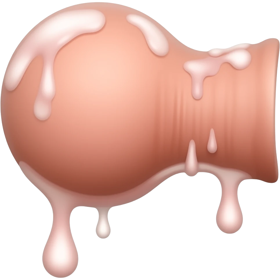 A penis with dripping sperm coming out of it emoji