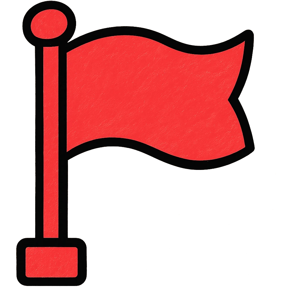 red flag, stylized, bold color, no text emoji