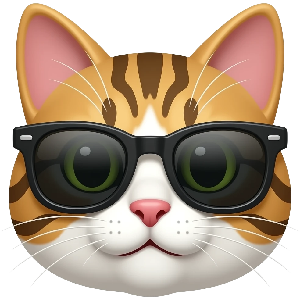 Cat wearing sunglasses emoji