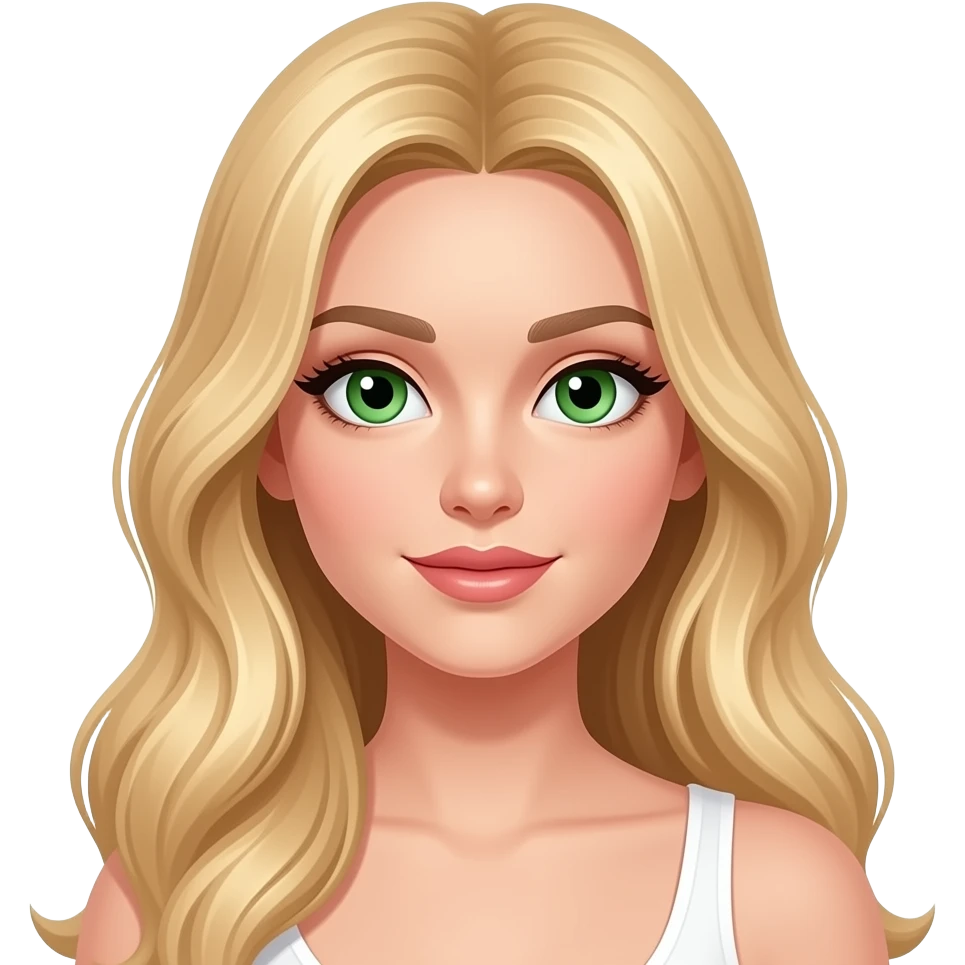 Long Blonde Hair green eyes and sexy emoji