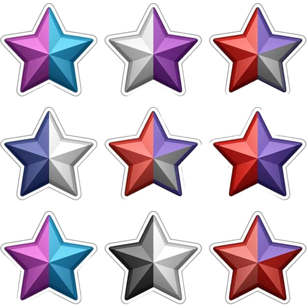 making stickers star colour purple lookingone sides. difference difference designs difference designs an 12 car emoji