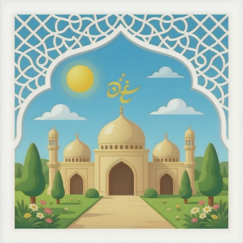 Arabic decorative environment Eid mubarak to you and your family emoji